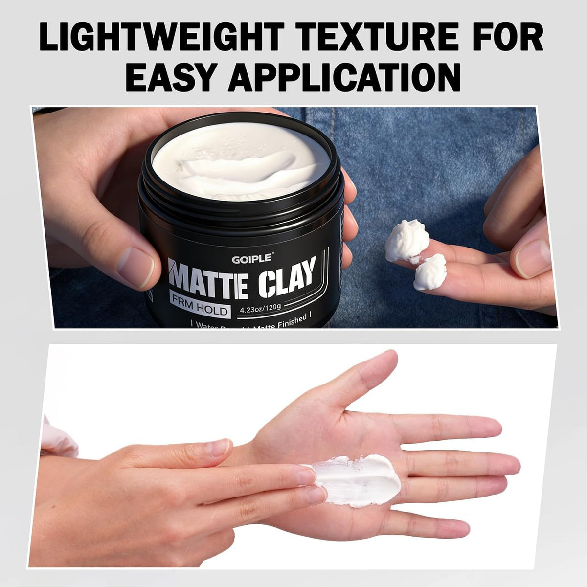 4.23Oz Men'S Hair Styling Clay, Firm Hold, Matte Finish, Hair Clay Low Shine with Natural Ingredients, Add Volume & Texture, Men'S Hair Product Ideal for All Men'S Hair Types 120G
