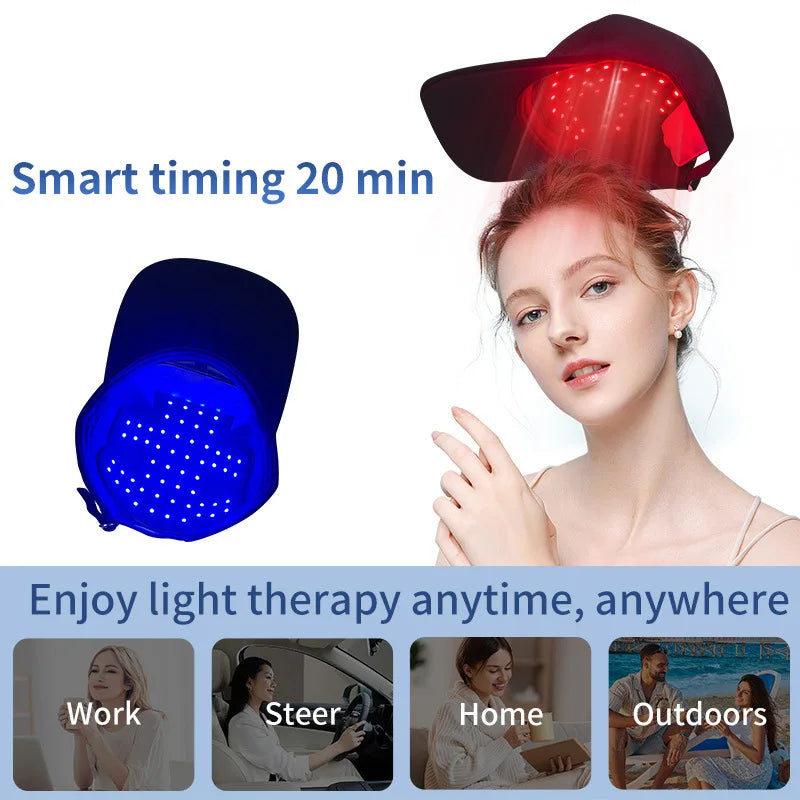 Infrared Leds 660Nm & 850Nm Red Light Therapy Hair Growth Cap for Hair Regrowth anti Hair Loss Relax Scalp Hair Care Hat