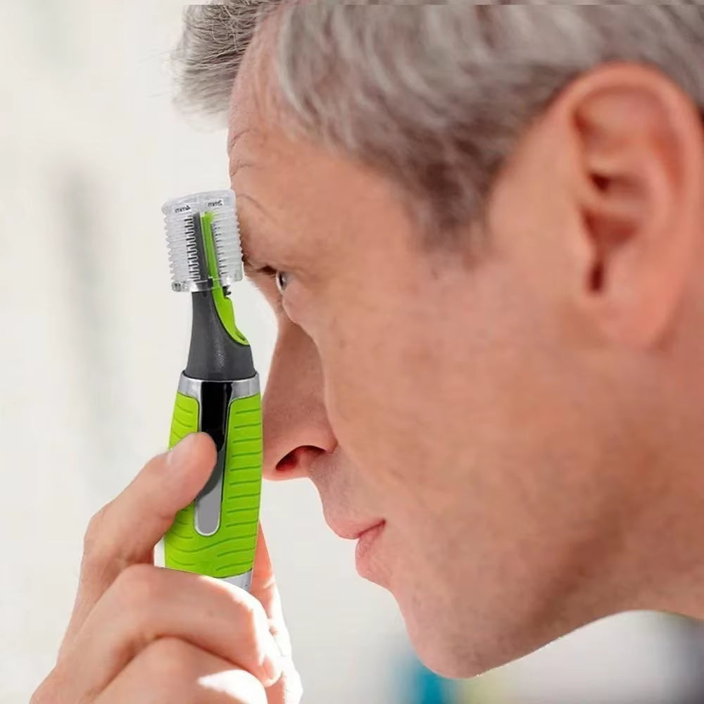 Male Nose Hair Trimmer 2In1 Facial Epilator - Rechargeable, Waterproof, Portable - Nose Hair, Ear Hair, Eyebrow Hair Chin Hair